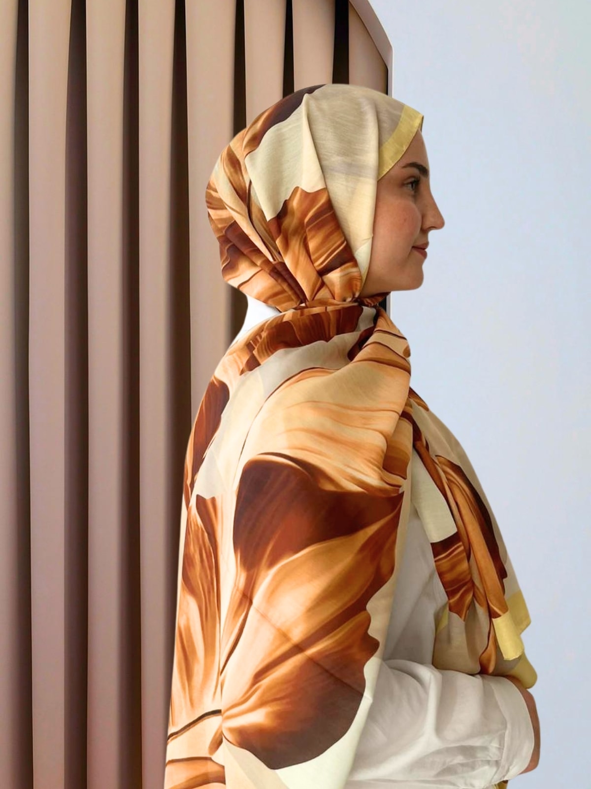 Lotus Desenli Şal- SarQa Scarft
