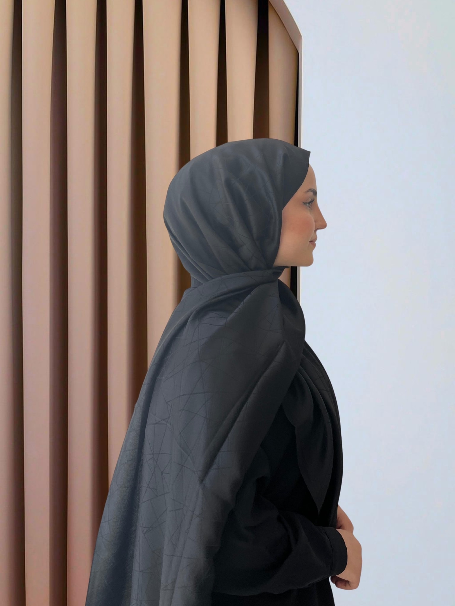 Cam Kırığı Desenli Jakar Şal-SarQa Scarft   