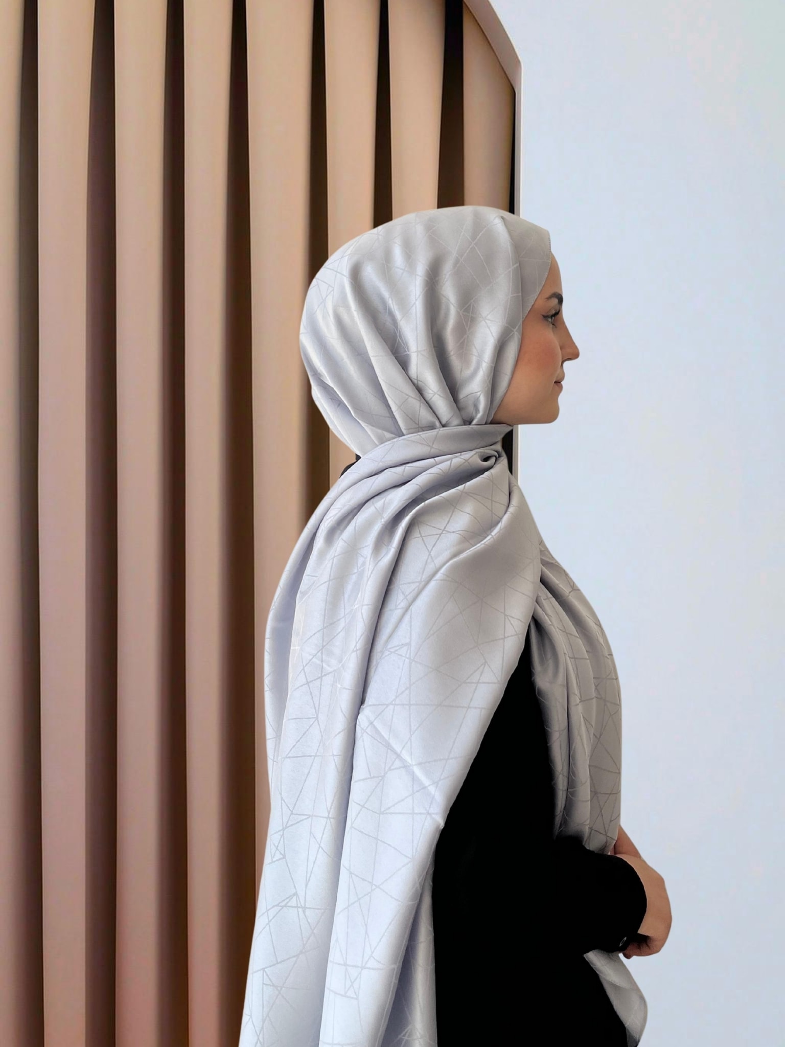 Cam Kırığı Desenli Jakar Şal-SarQa Scarft 