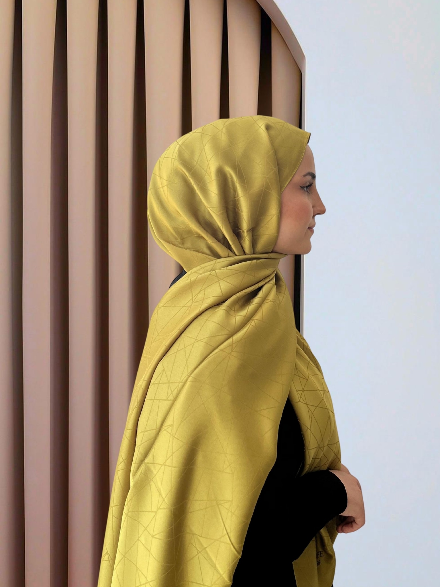 Cam Kırığı Desenli Jakar Şal-SarQa Scarft   
