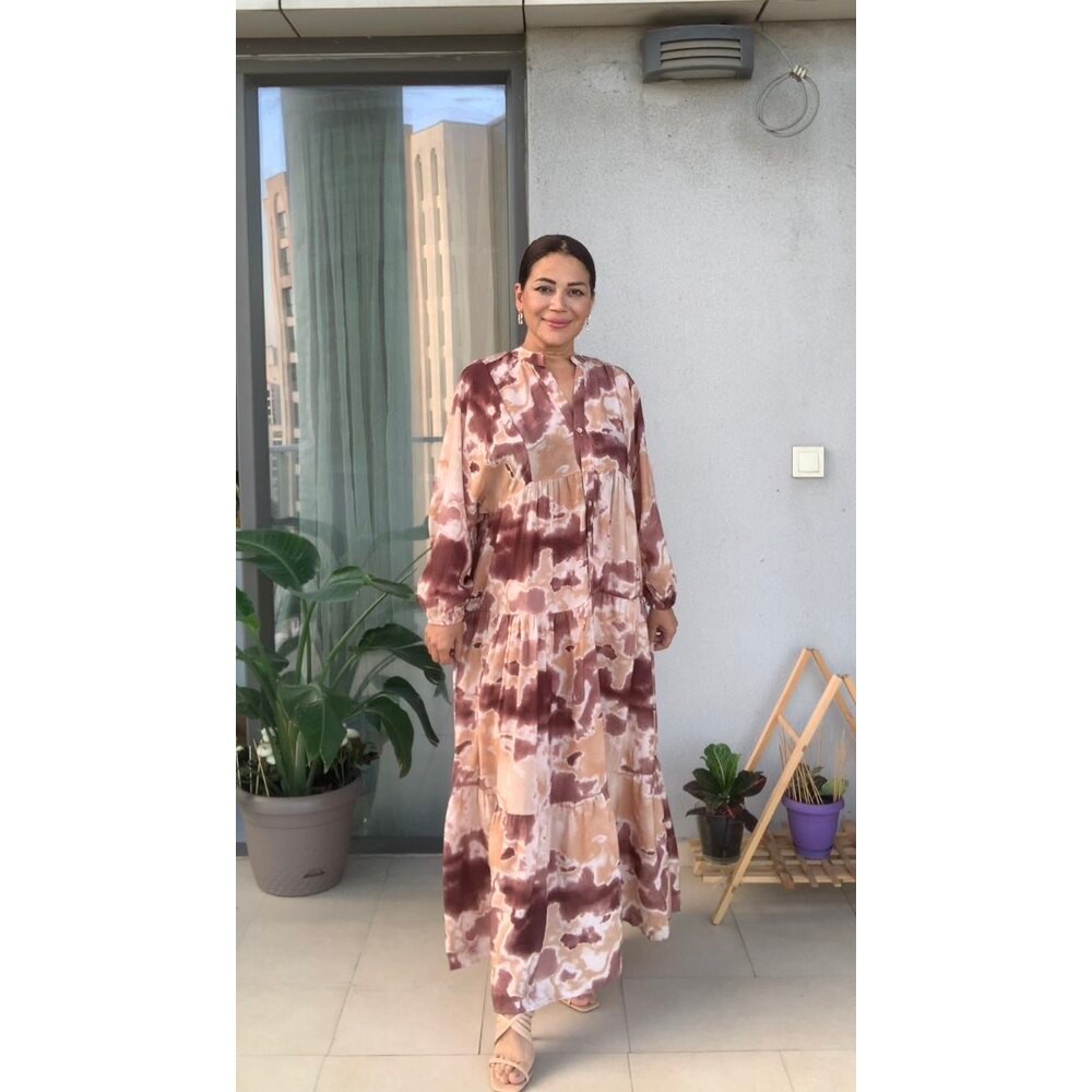 Batik Desen İpek Tencel Elbise