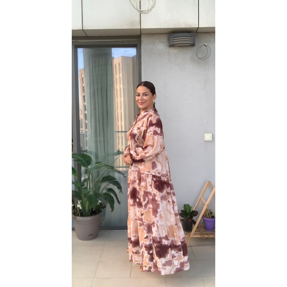 Batik Desen İpek Tencel Elbise