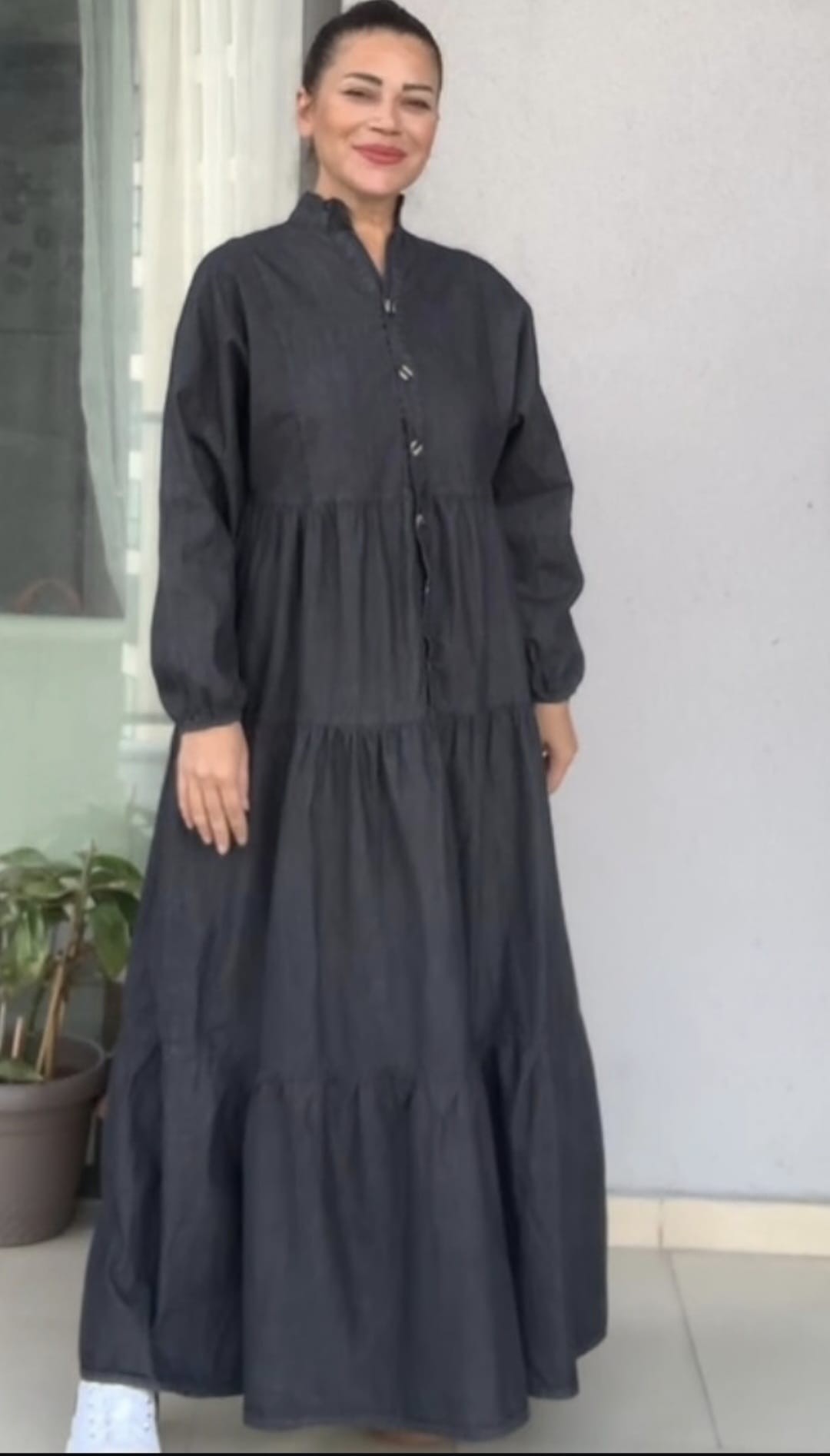 Füme Rengi Tencel Kot Elbise