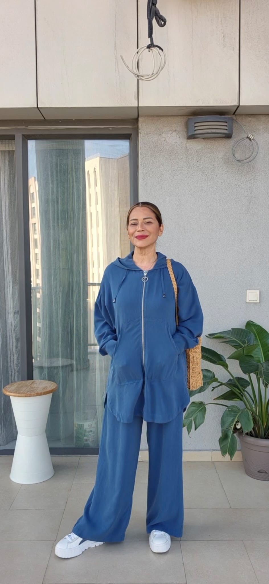 Fermuarlı Ceket Kap ve Pantolonlu Takım