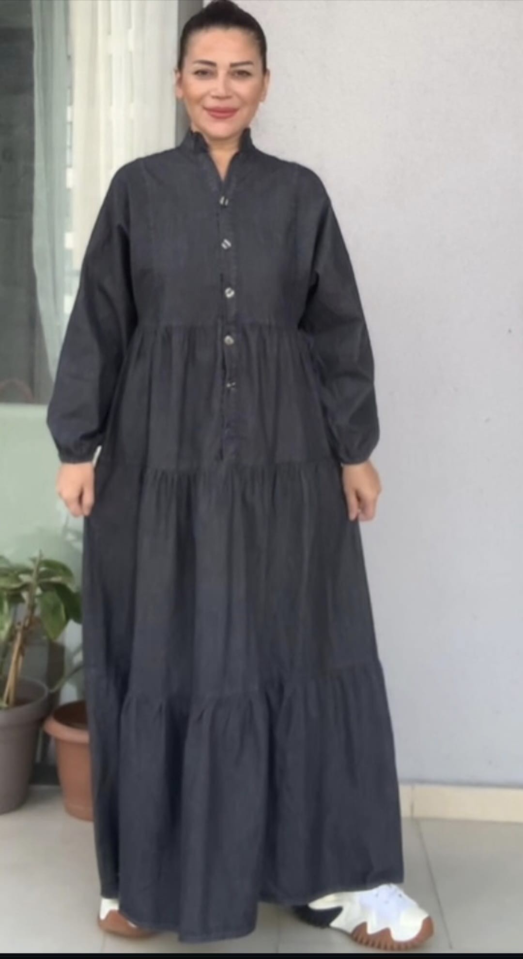 Füme Rengi Tencel Kot Elbise