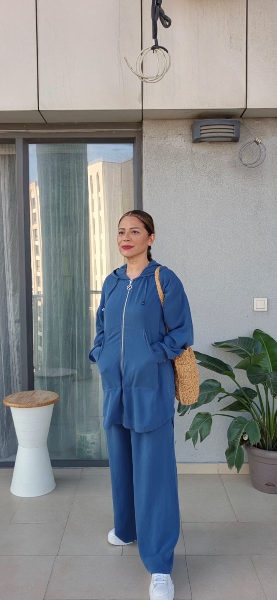 Fermuarlı Ceket Kap ve Pantolonlu Takım