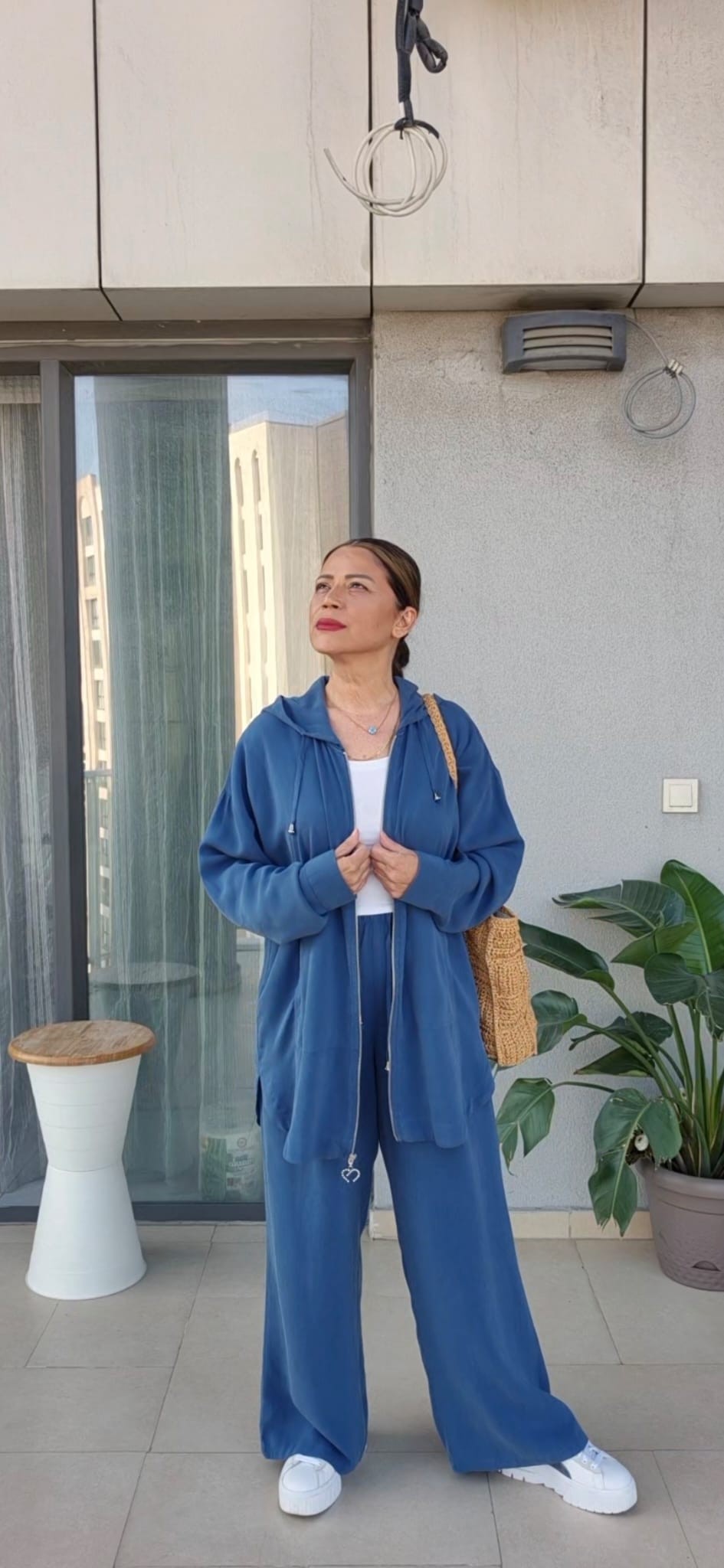 Fermuarlı Ceket Kap ve Pantolonlu Takım