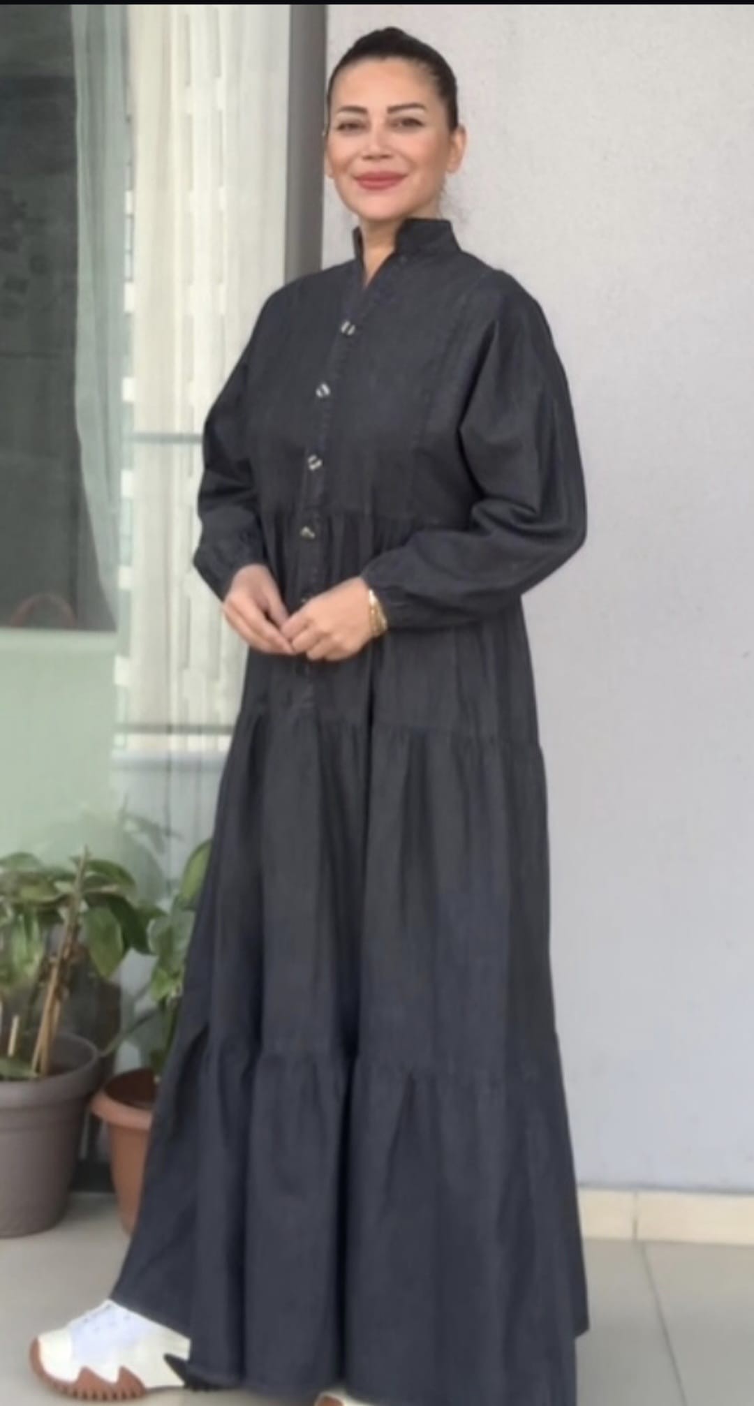 Füme Rengi Tencel Kot Elbise