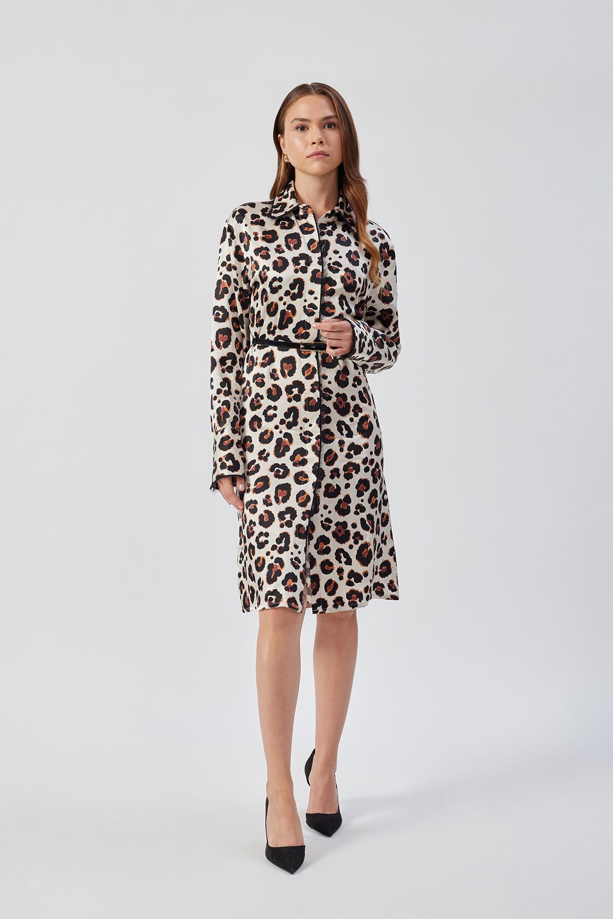 Beo Shirt Dress - Leopar