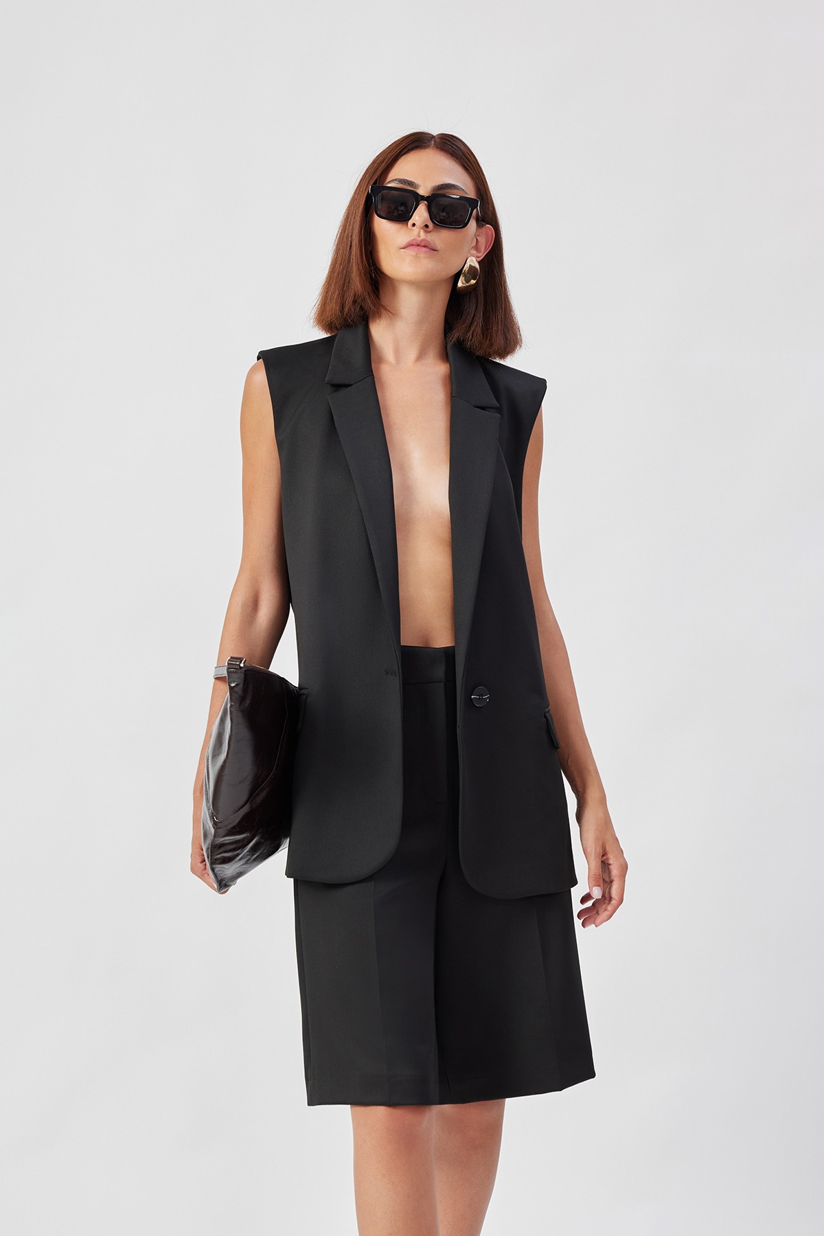 Lui Long Waistcoat - Siyah