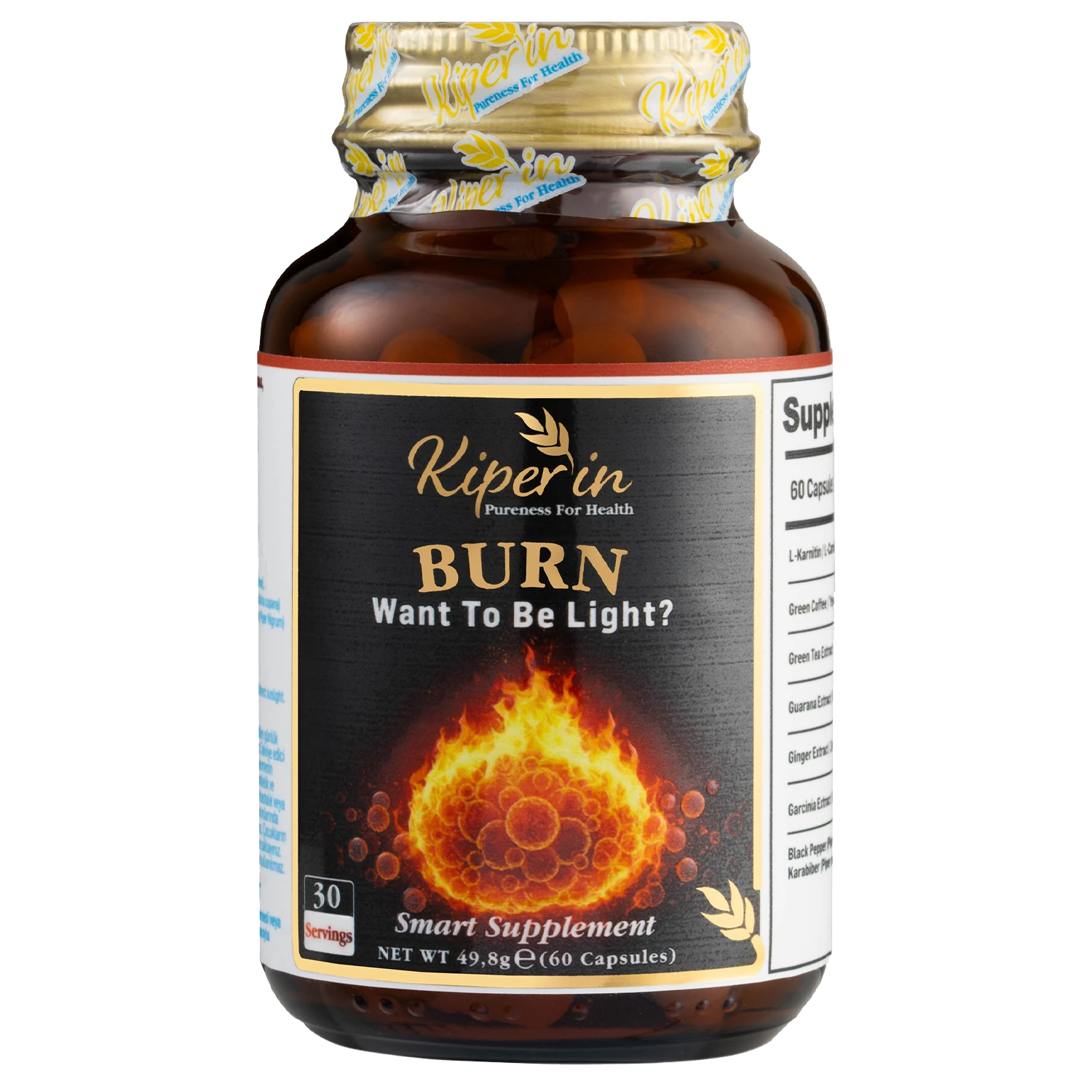 l burn l carnitine caffeine 60 tabs Kiperin Burn | L-Carnitine, Green Tea, Guarana, Ginger, Garcinia, Caffeine