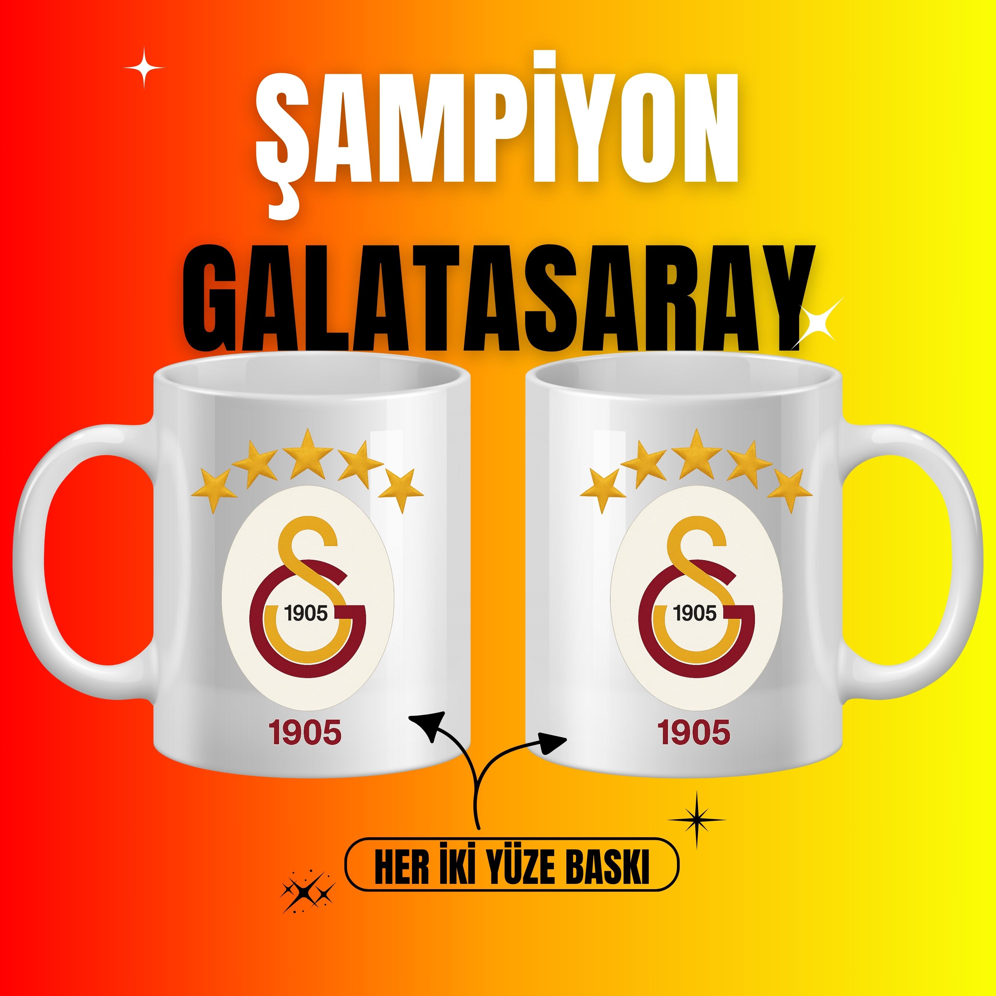 5 Yıldızlı Galatasaray Logolu Kupa Bardak