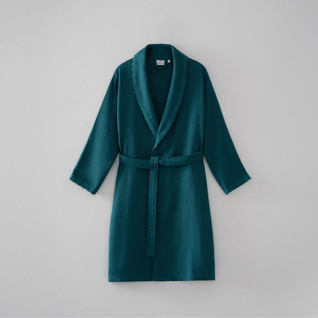 Alessa Kadın Pike Bornoz Organik Pamuk Petrol