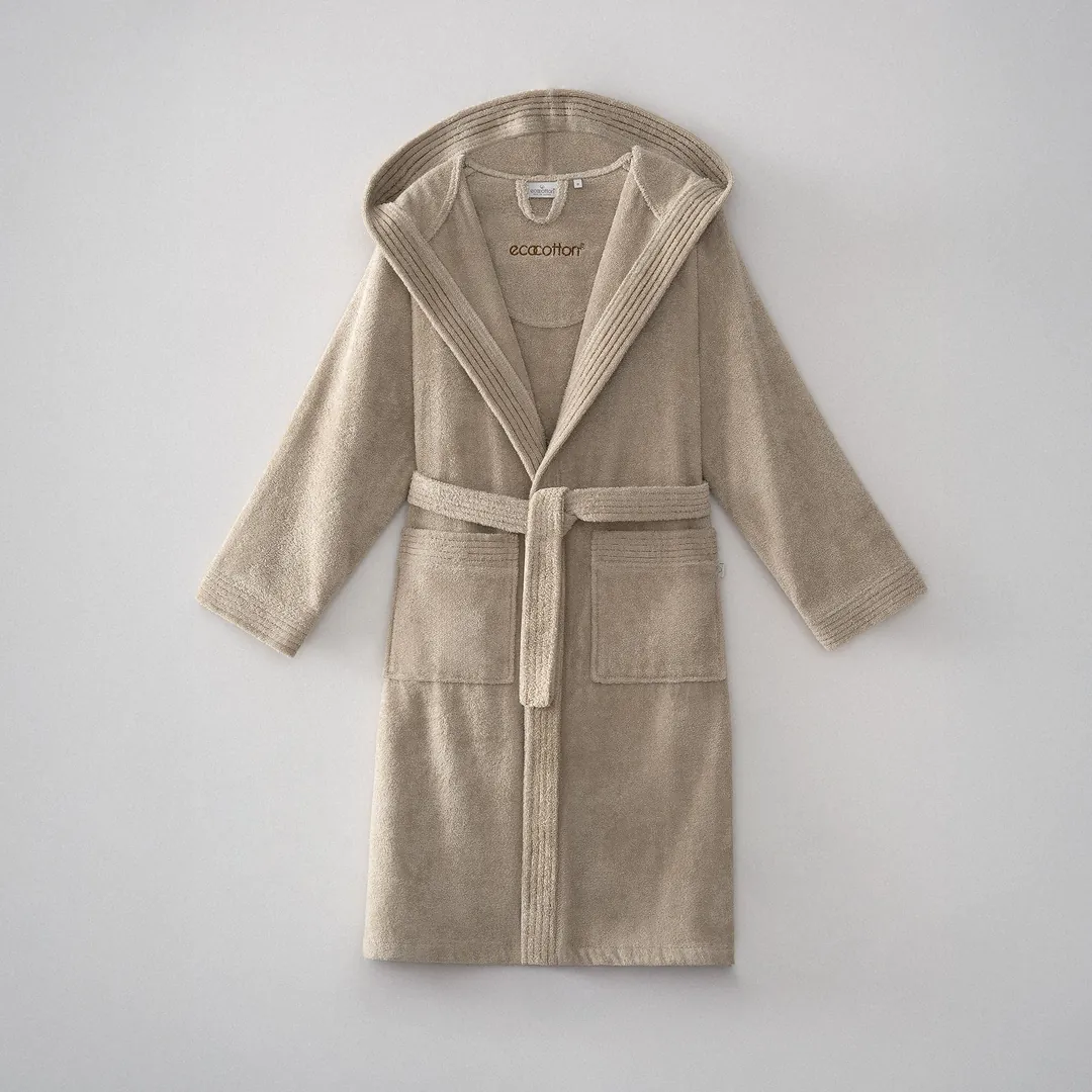 Ecosoft Yeni Kadın Bornoz Organik Pamuk Bej