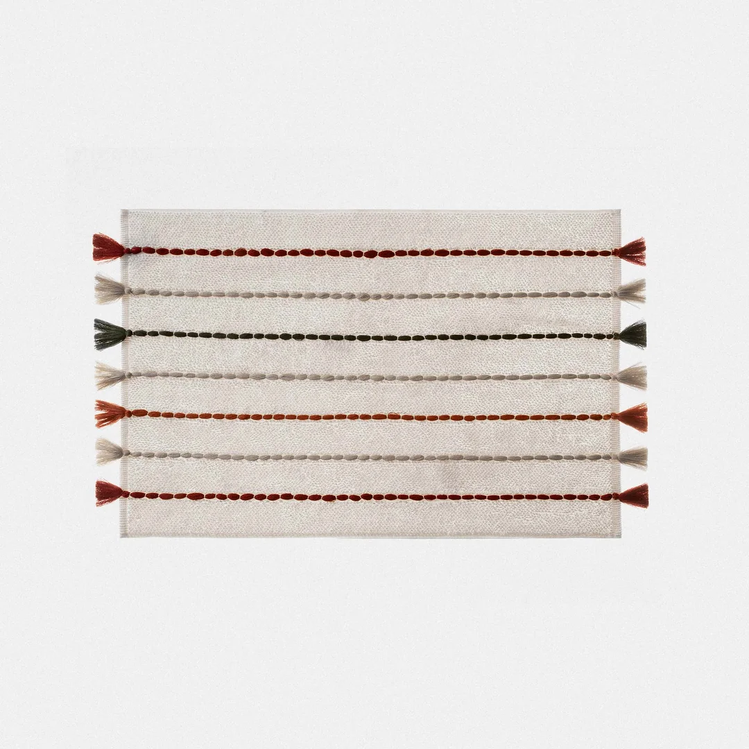 Katari Banyo Paspası Pamuk Krem