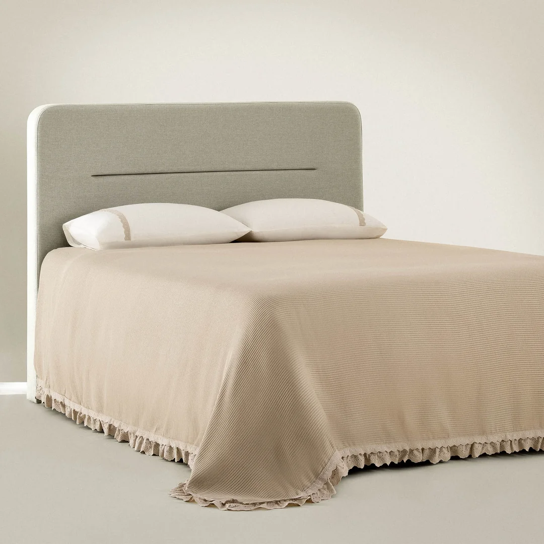 Alessa Çift Kişilik Pike Takımı Organik Pamuk Bej