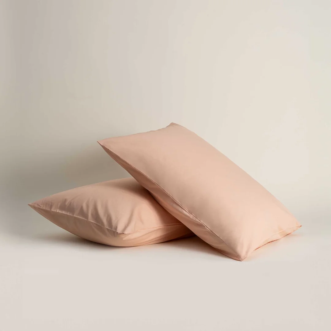 2 li Düz Yastık Kılıfı Organik Pamuk Perkal Pudra