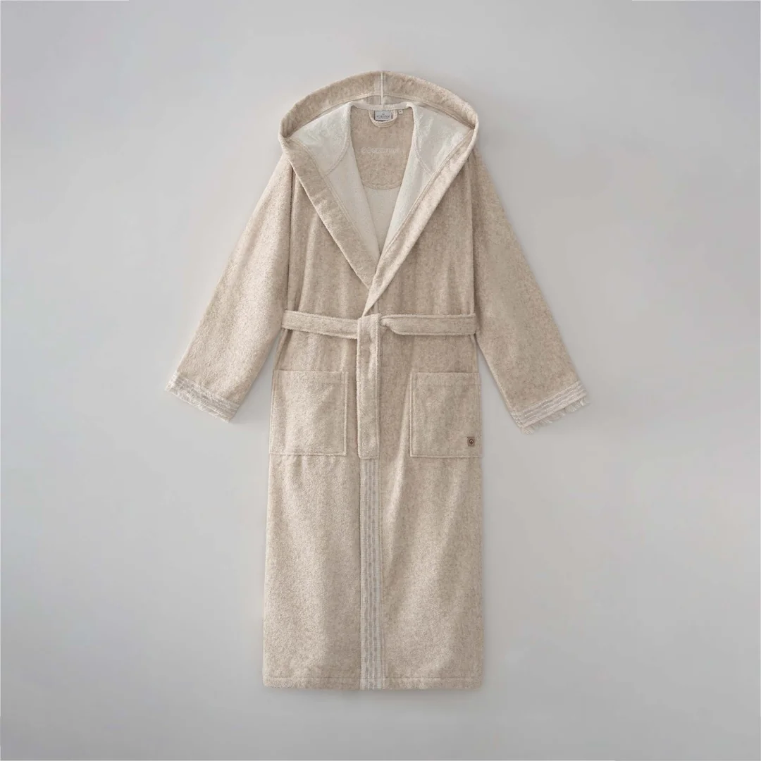 Ramina Erkek Bornoz Organik Pamuk Bej