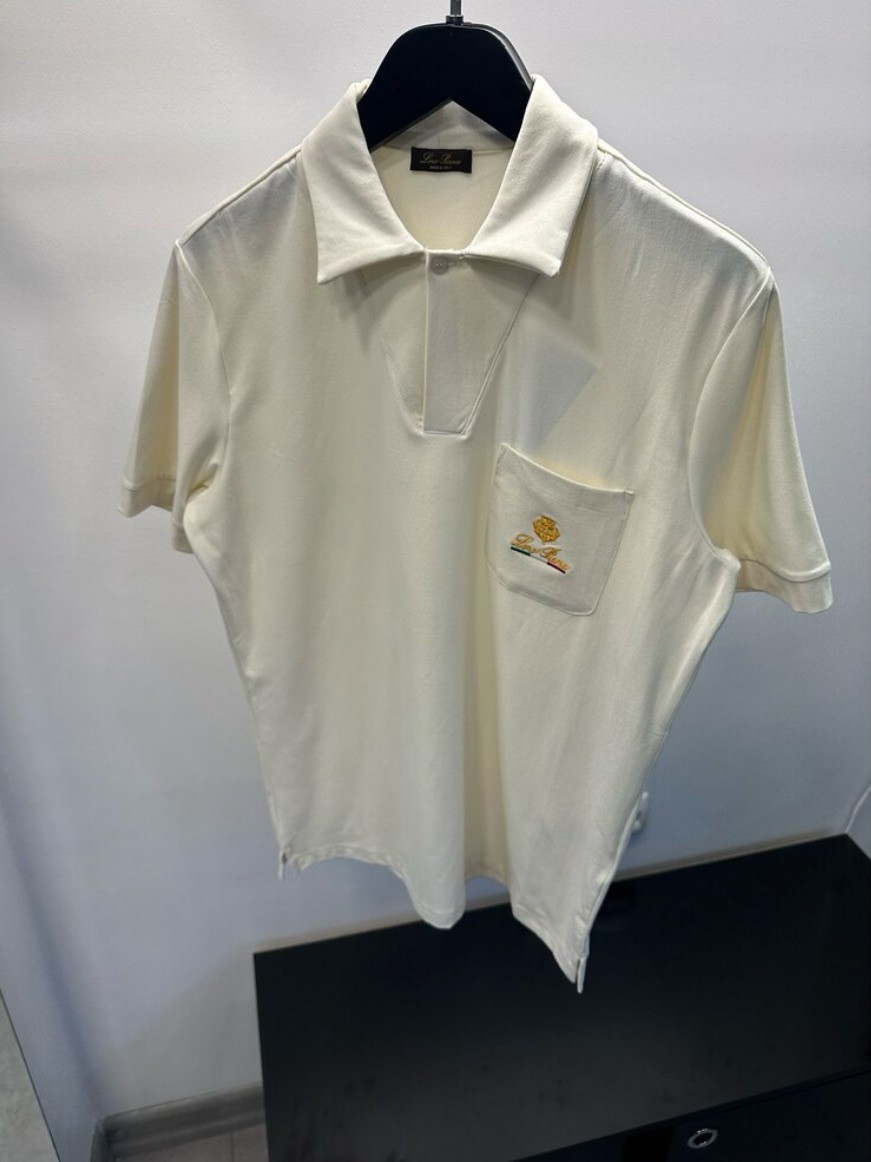 Loro Piana Polo Yaka Krem Tişört 