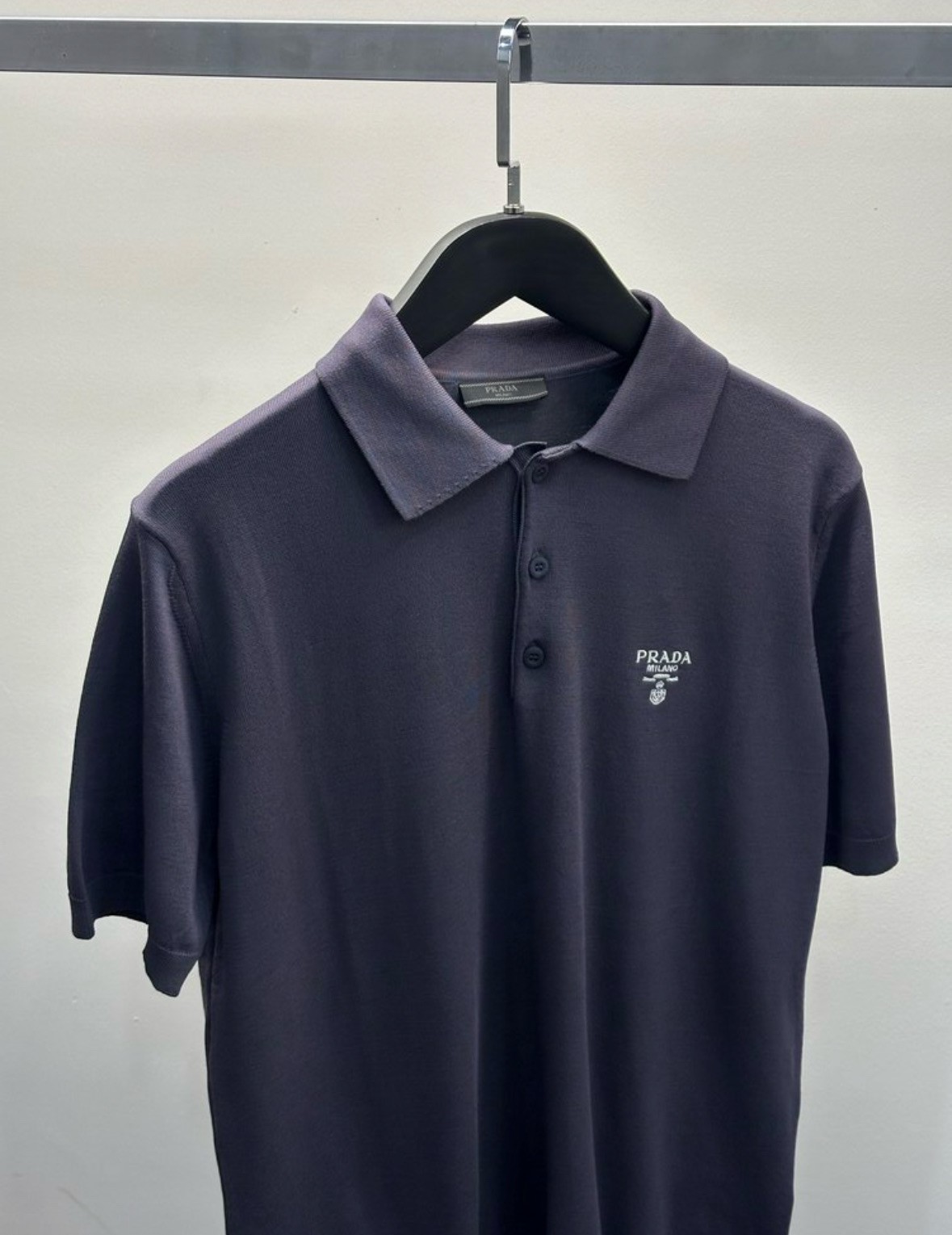 Prada Mor Düğmeli Polo Yala Triko