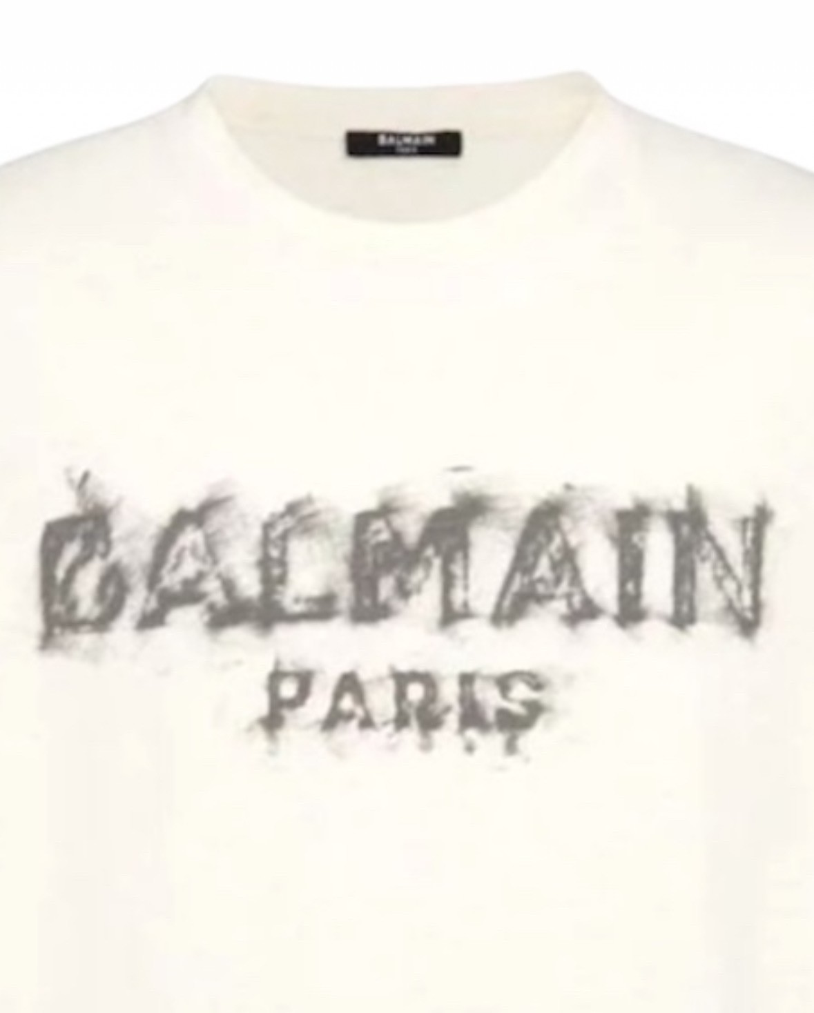 Balmain Paris Beyaz Baskılı Tişört 