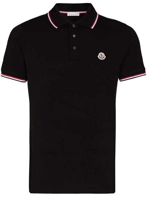 Moncler Siyah & Bordo Polo Yaka Tişört 