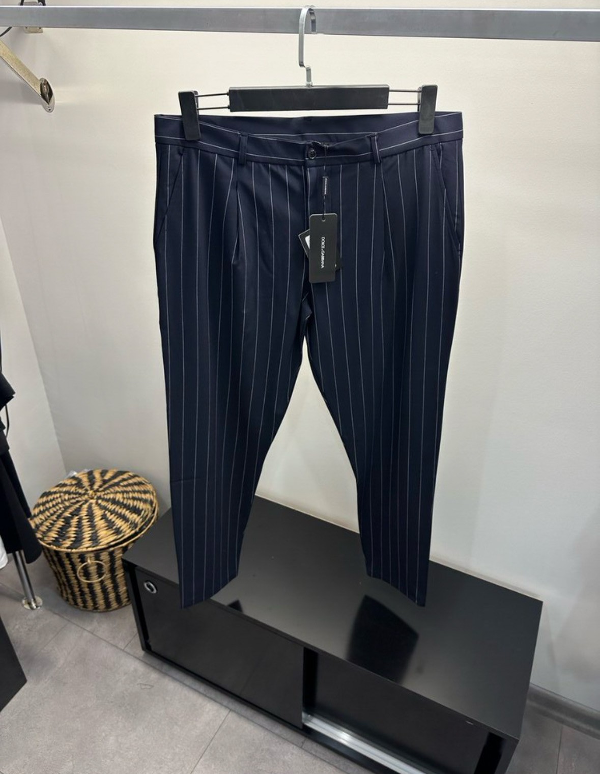 Dolce & Gabbana Lacivert Çizgili Kumaş Pantolon