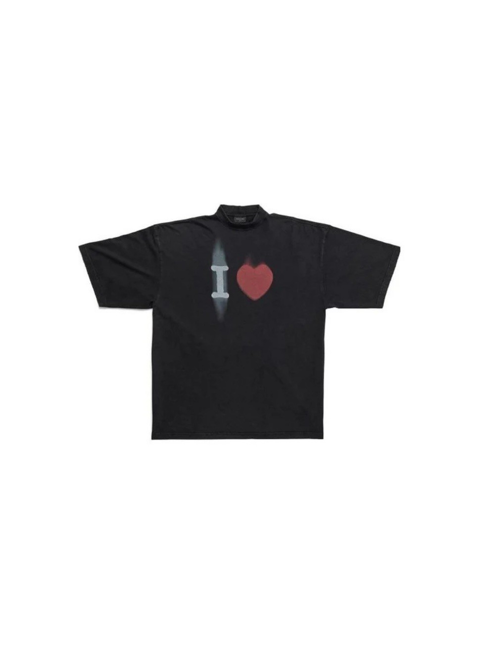 Balenciaga I Love Siyah Baskılı Tişört