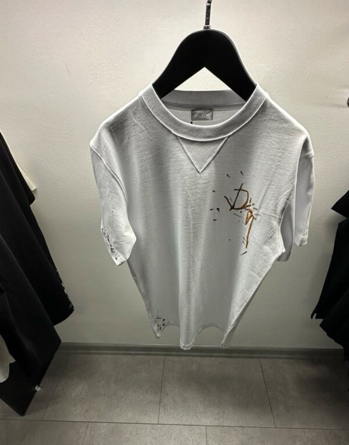 Dior X Cactus Jack Beyaz Lekeli Tişört