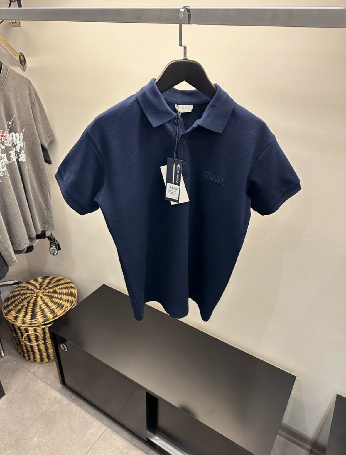 Christian Dior Lacivert Duble Pike Kumaş Tişört