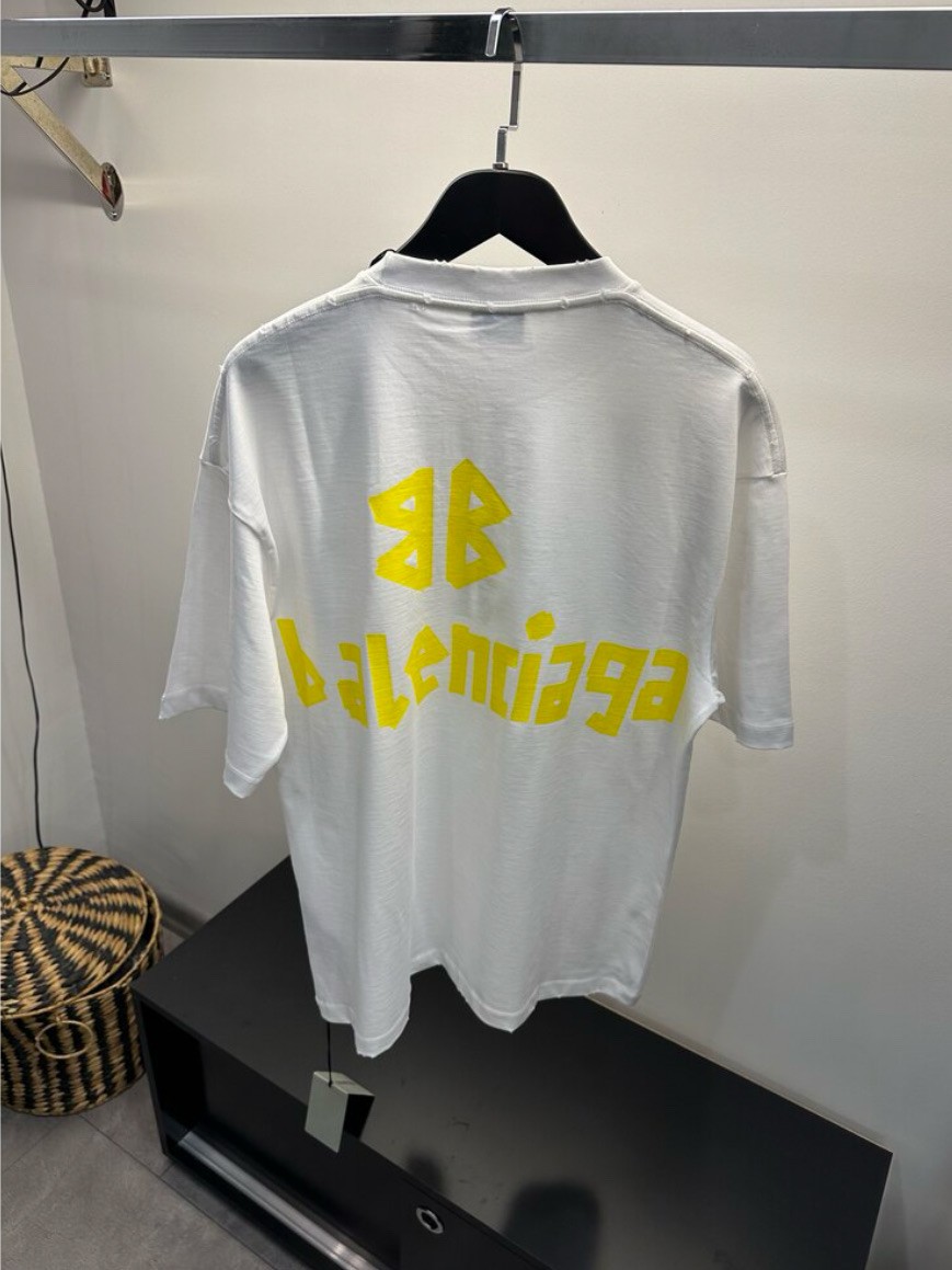 Balenciaga Tape Type Beyaz Oversize Tişört 