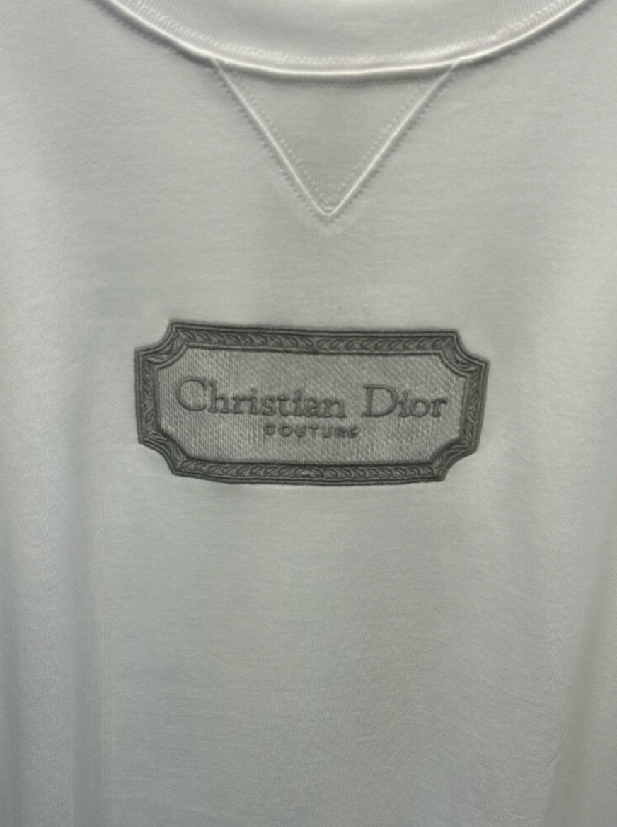 Christian Dior Beyaz Ön Nakışlı Tişört