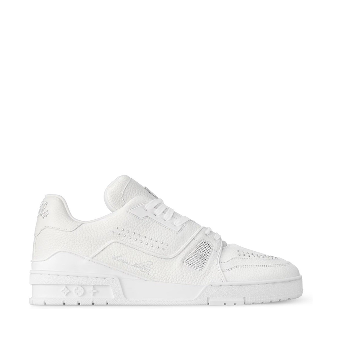 LV Trainer Beyaz Metal Logo Sneaker Ayakkabı
