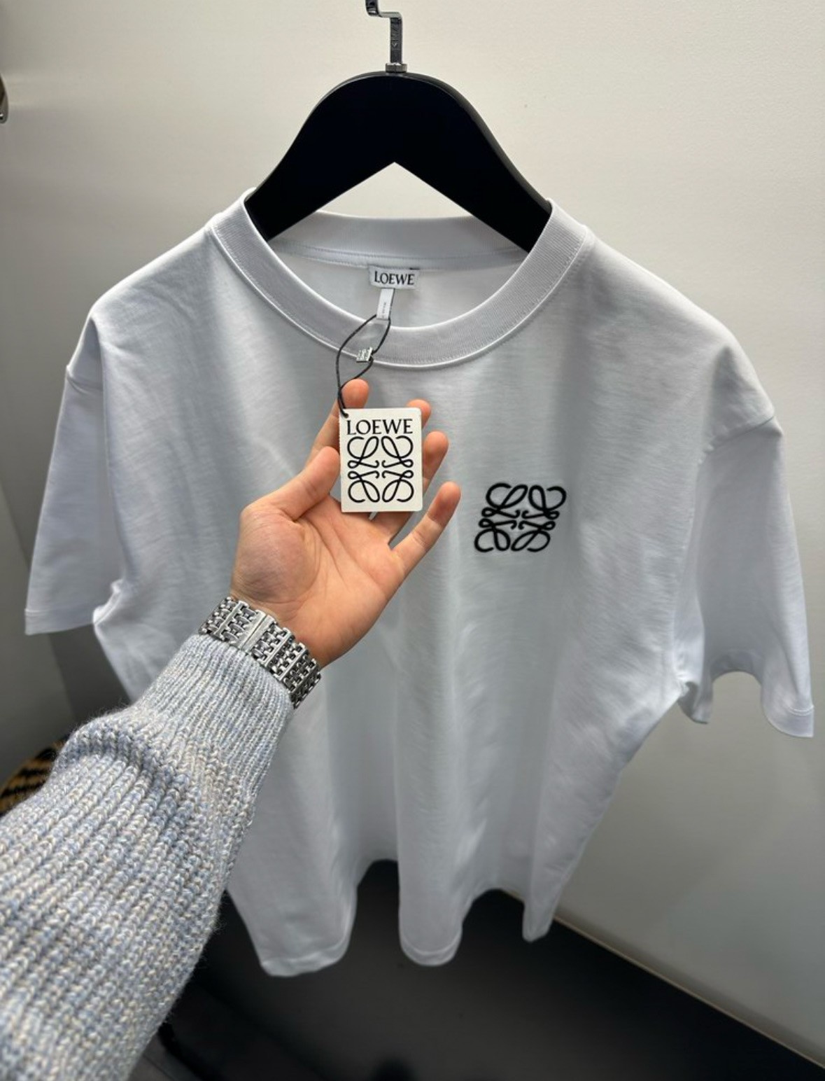 Loewe Beyaz Nakışlı Logo Tişört