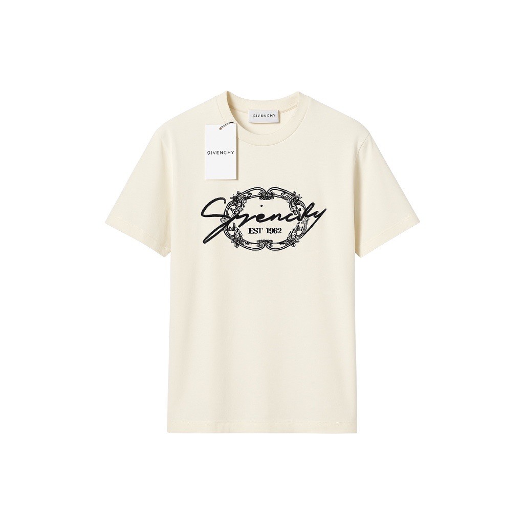 Givenchy Krem Rengi Ön Logo Tişört 