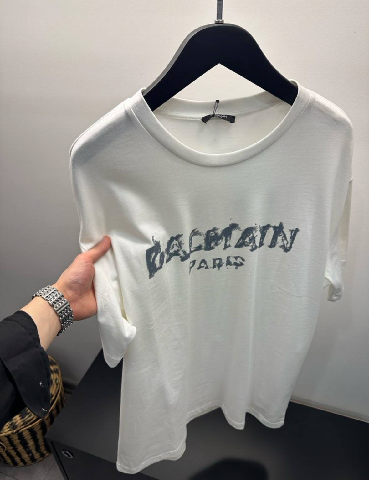 Balmain Paris Beyaz Baskılı Tişört