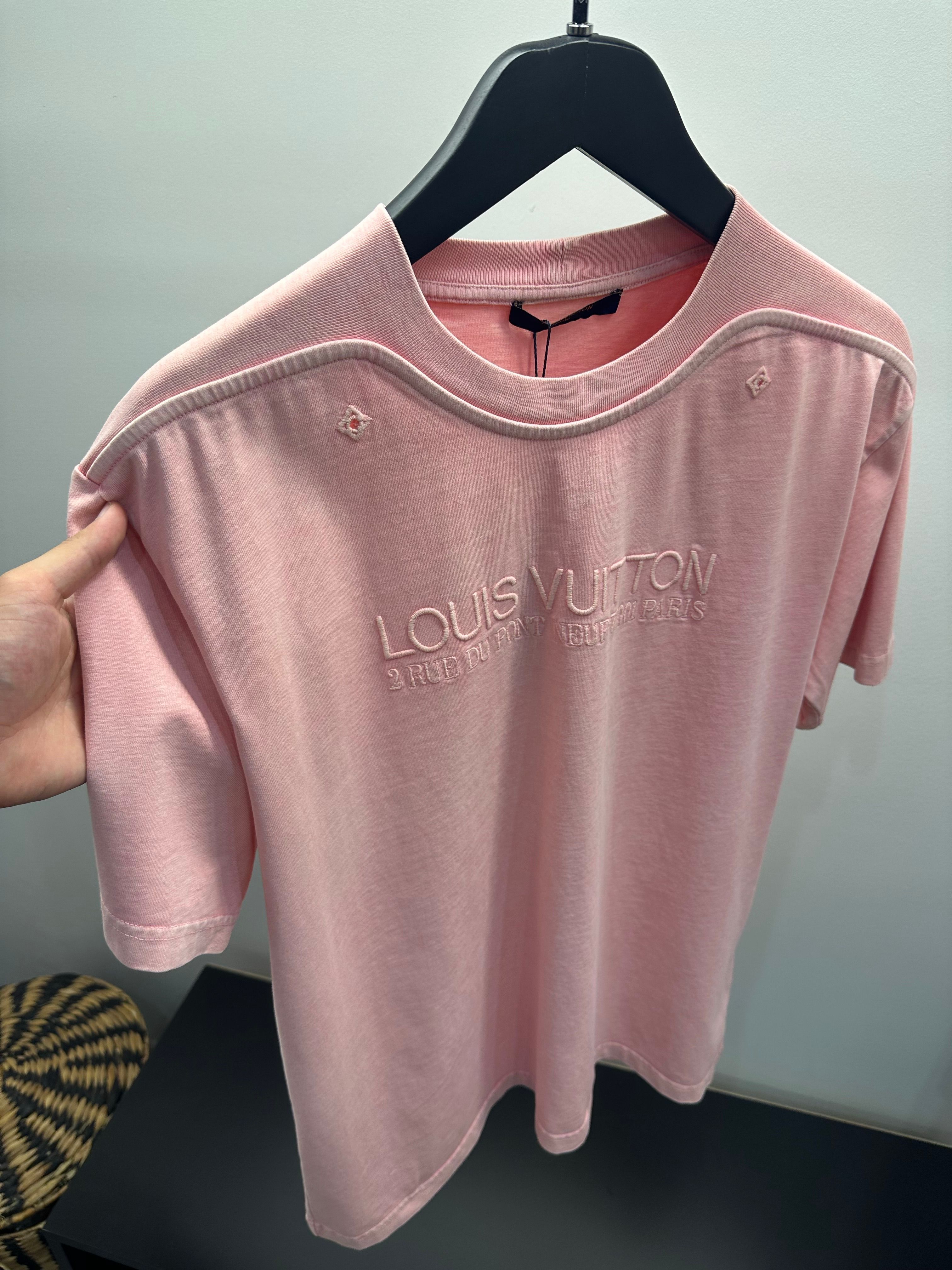 Louis Vuitton Hafif Yıkamalı Pembe Tişört