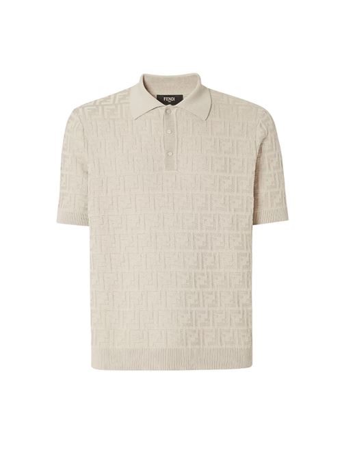 Fendi FF Logo Triko Kumaş Polo Tişört 