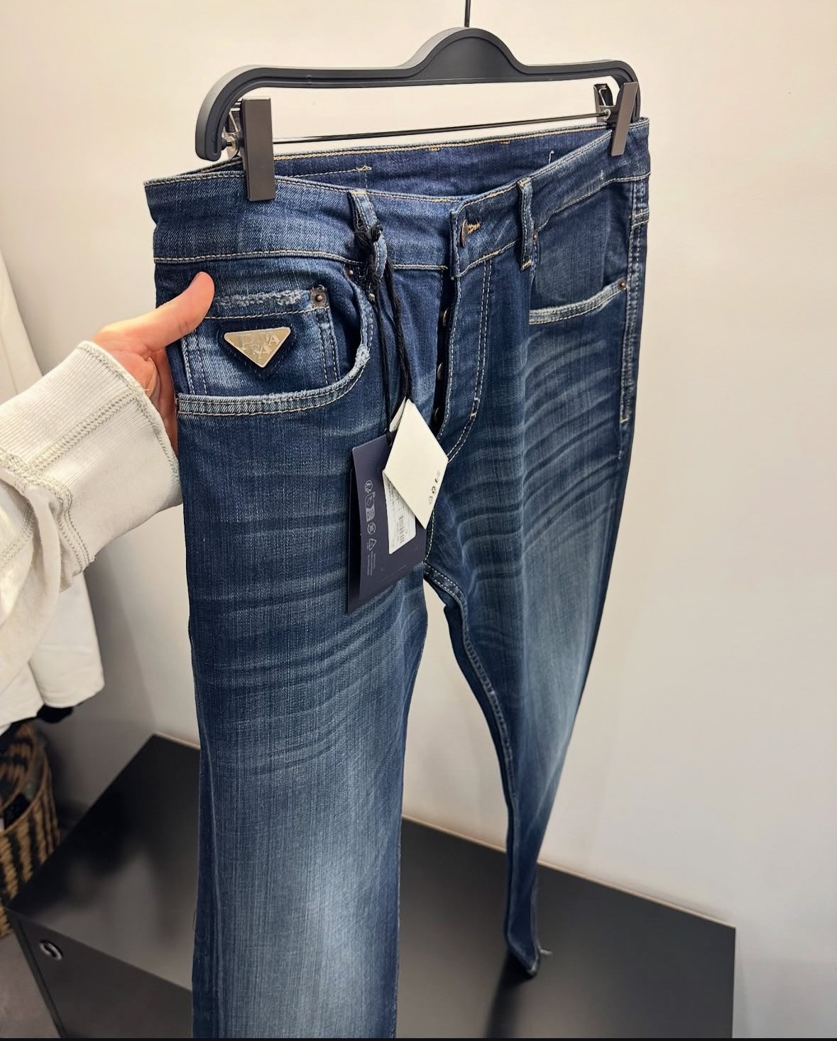 Prada Mavi Yıkamalı Jean Kot Pantolon