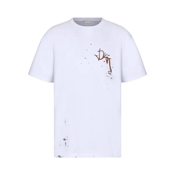 Dior X Cactus Jack Beyaz Lekeli Tişört