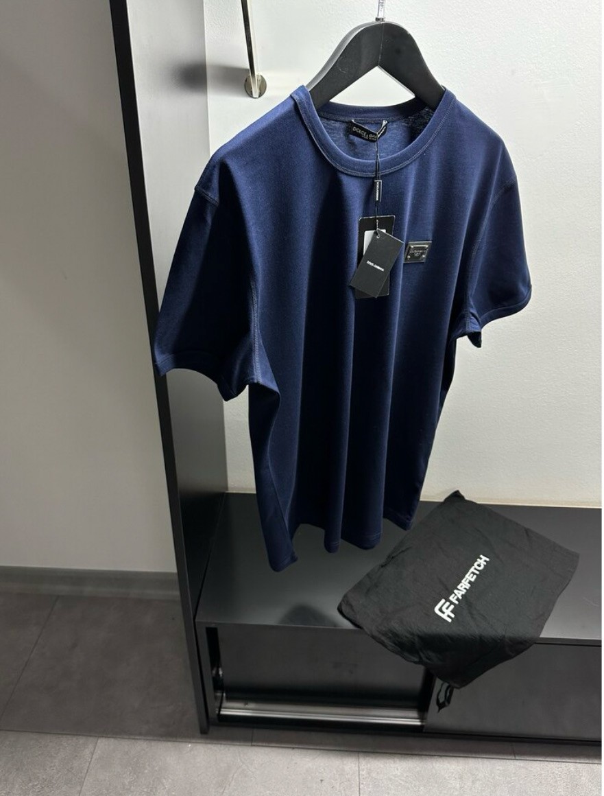 Dolce & Gabbana Plaka Lacivert Tişört