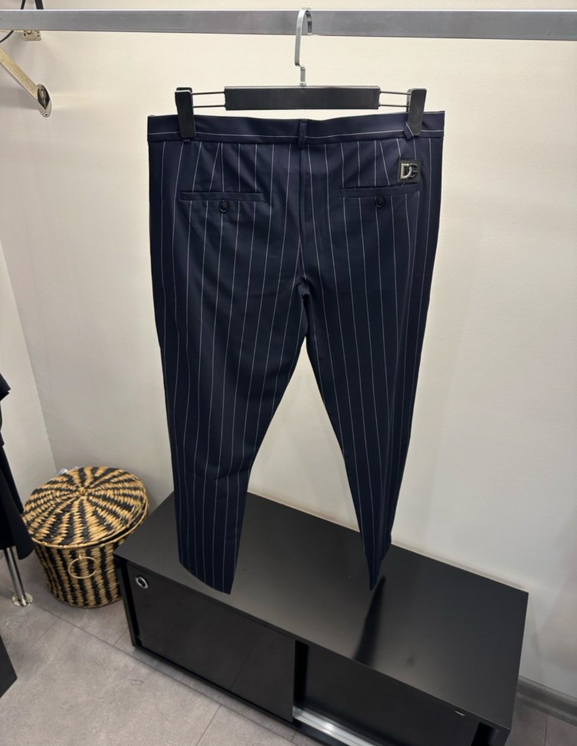 Dolce & Gabbana Lacivert Çizgili Kumaş Pantolon