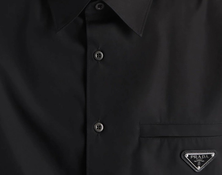 Prada Siyah Classic Uzun Gömlek