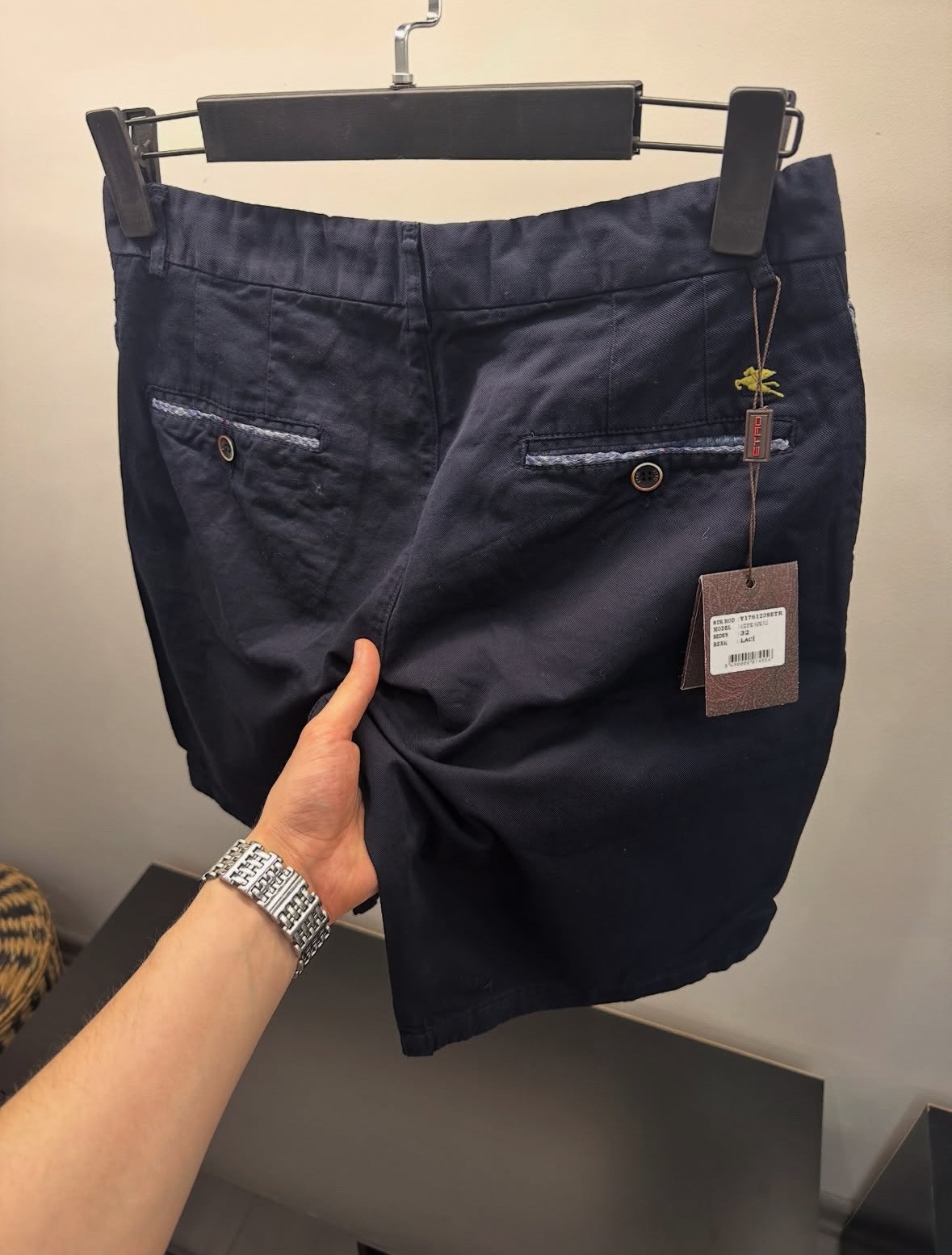Etro Lacivert Cep Motif Şort