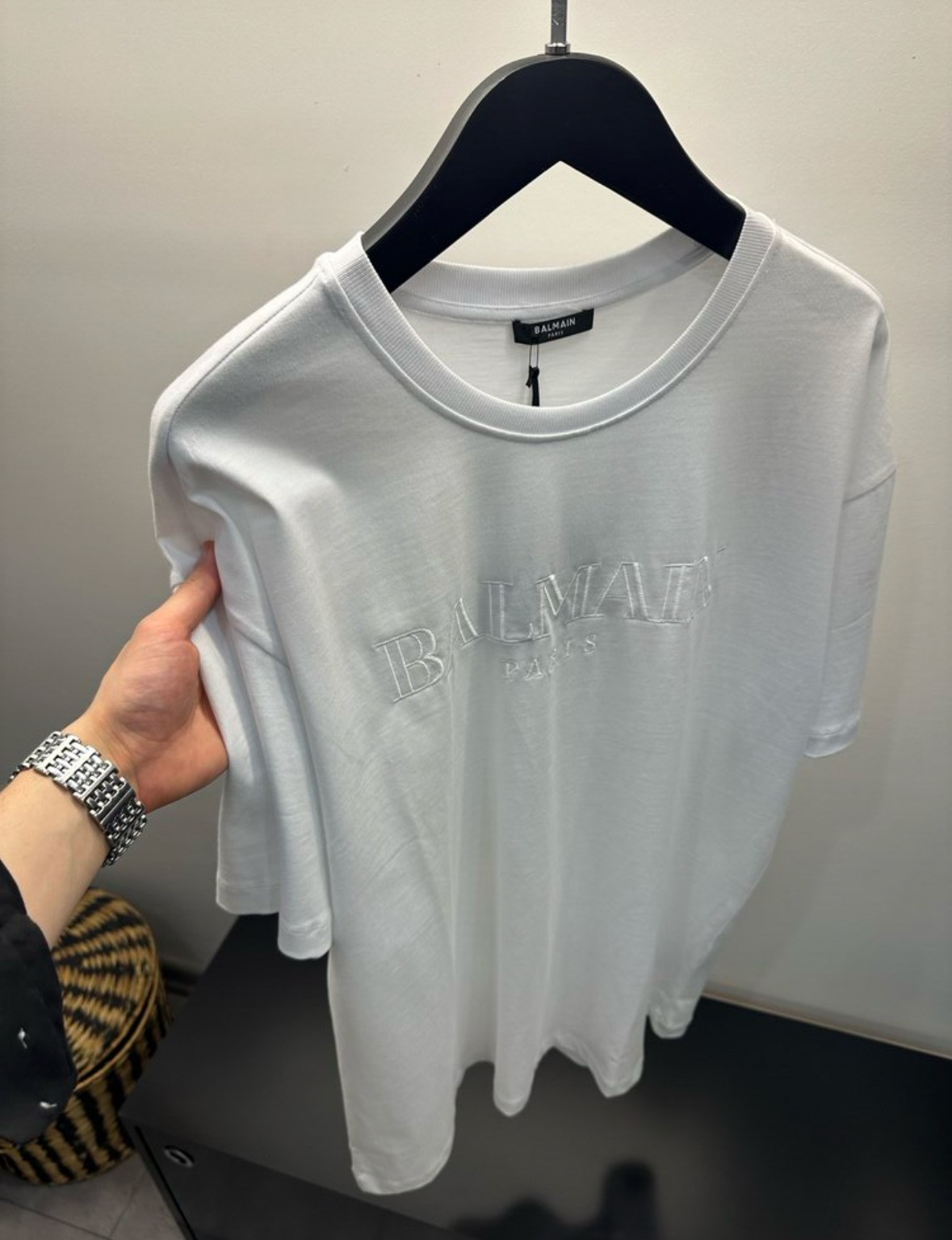 Balmain Paris Nakışlı Yazılı Tişört