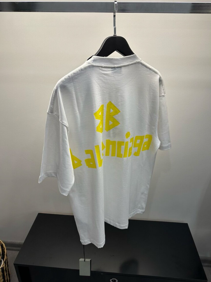 Balenciaga Tape Type Beyaz Oversize Tişört 