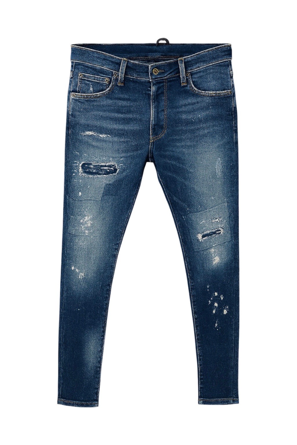 Dsquared2 Slim Mavi Motifli Kot Pantolon