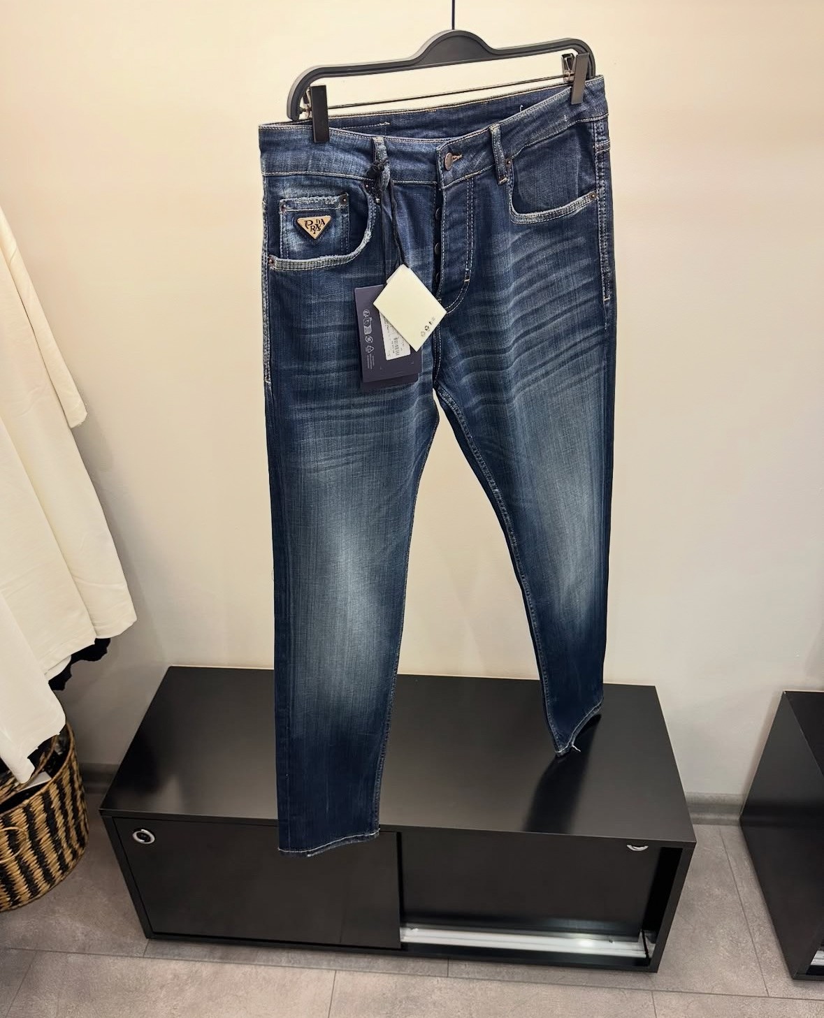Prada Mavi Yıkamalı Jean Kot Pantolon