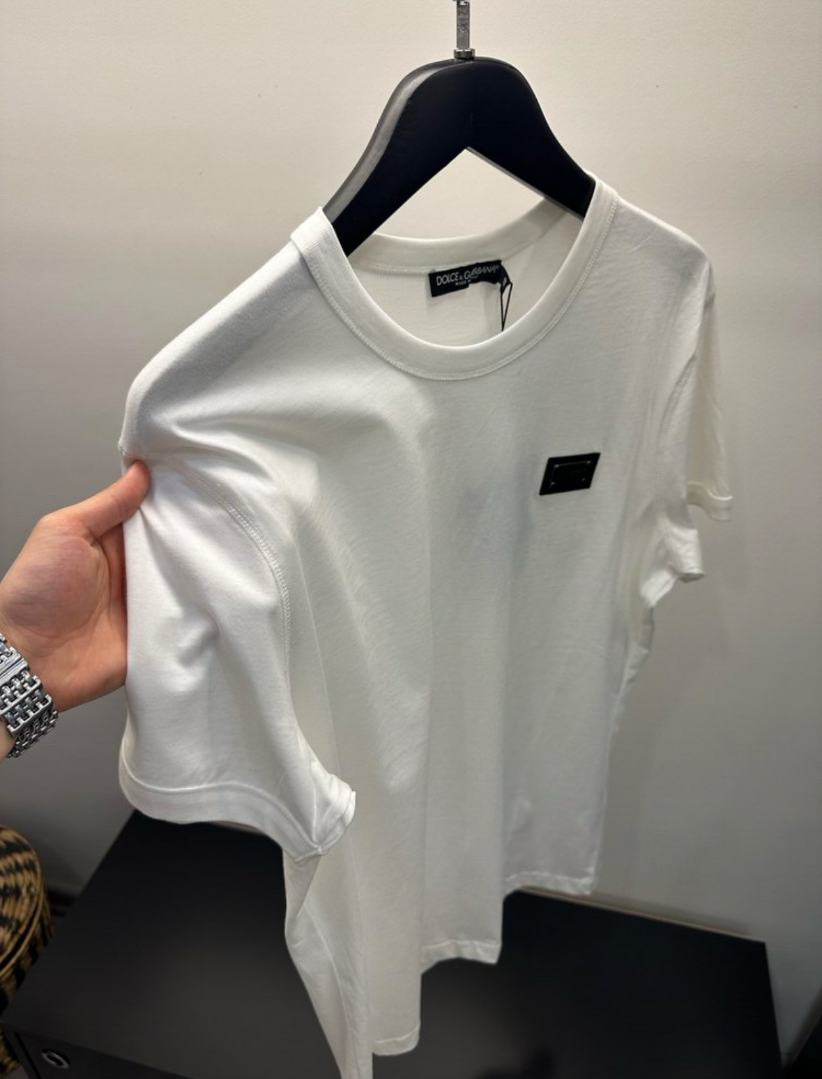 Dolce & Gabbana Beyaz Plaka Tişört