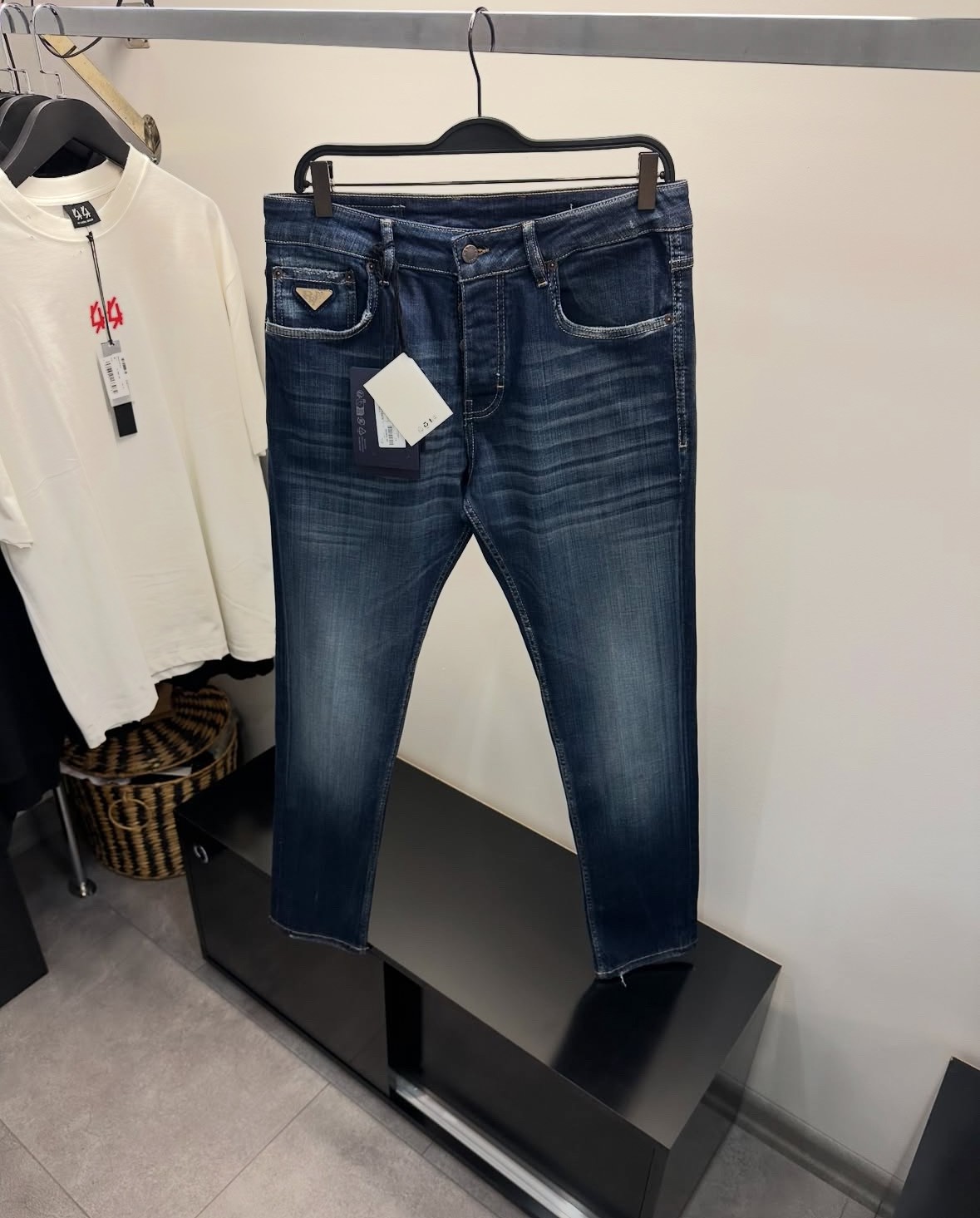 Prada Mavi Yıkamalı Jean Kot Pantolon